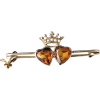 Citrine crowned hearts brooch 1900s - Other jewelry - 