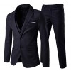Cloudstyle Men's 3-Piece 2 Buttons Slim Fit Solid Color Jacket Smart Wedding Formal Suit - Suits - $57.99 