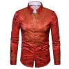 Cloudstyle Mens Dashiki Button Down Slim Fit African Ethnic Printed Long Sleeve Dress Shirt - Camisas - $14.99  ~ 12.87€