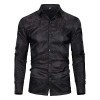 Cloudstyle Mens Paisley Shirt Long Sleeve Dress Shirt Button Down Casual Regular Fit - Koszule - krótkie - $23.99  ~ 20.60€