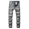 Cloudstyle Mens Ripped Biker Washed Jeans Straight Fit Distressed Holes Moto Denim Pants - Hlače - dolge - $28.99  ~ 24.90€