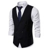 Cloudstyle Mens Vest Fashion Slim Fit Double-Breasted Solid Vest - Suits - $22.99 