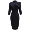 Coal black work dress - sukienki - 