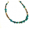 Coconut Shell Real Turquoise Necklace - Necklaces - $19.50 