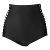 Cocoship Women's High Waist Cut Bikini Bottom Strapped Sides Swim Short Tankinis(FBA) - Swimsuit - $14.99 