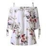 Cold Off The Shoulder Short Sleeve Flowy Trendy Embroidered Shirt for Women - Shirts - $3.99  ~ £3.03