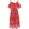 Cold Shoulder Printed Chiffon Midi Dress - Kleider - 