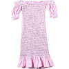 Collar Puff Sleeve Stretch Pleated Dress - ワンピース・ドレス - $25.99  ~ ¥2,925