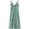 Colorblock Green Plaid Lace Sling Holida - Dresses - $27.99 