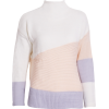 Contrast knit sweater fashion stitching - プルオーバー - $25.99  ~ ¥2,925