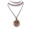 Copper Wired Wrapped Pendant Necklace - Colares - 
