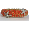 Coral Starfish Crystal Cabochon Bracelet - Belt - $275.00 