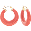 Coral Hoop Earrings in 14kt Yellow Gold. - 耳环 - $189.99  ~ ¥1,273.00