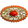 Coral Oval Brooch Italian - Other jewelry - 