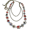 Coral, agate, glass bead and chain neckl - Naszyjniki - 