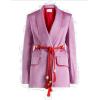 Cord Belt Satin Blazer - Suits - 