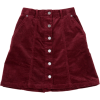 Corduroy front button skirt - Suknje - 