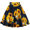 Cotton Flower Zipper Low Waist A Line - Skirts - 