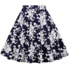 Cotton Flower Zipper Low Waist A Line - Skirts - 