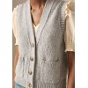 Cotton Linen Silk Summer Tweed Buttoned - Vests - £150.00 