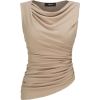 Cowl Neck Ruched Top Blouse - Majice bez rukava - 