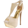 Cream Embellished Heels - Классическая обувь - 