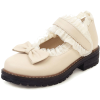 Cream White Lolita Lace Bow Heels - Classic shoes & Pumps - 
