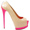 Cream and Pink Heels - Klassische Schuhe - 