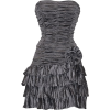 Crinkle Satin Strapless Ruffle Mini Dress Prom Formal Bridesmaid Charcoal - Kleider - $69.99  ~ 60.11€