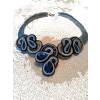 Crocheted wire necklace with Soutache el - Necklaces - 