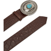 Crocodile-effect leather belt - Belt - 