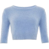 Crop Blue Sweater - 半袖シャツ・ブラウス - 