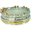 Crown shape silver&gold spinner ring - Obroči - 