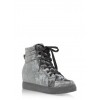 Crushed Velvet High Top Wedge Sneakers - Кроссовки - $24.99  ~ 21.46€