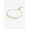 Crystal Gold-Tone Logo Slider Bracelet - Bracelets - $95.00 