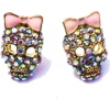 Crystal Skull Earrings  - Earrings - $17.09 