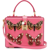 Crystal and butterfly-print leather box - Hand bag - 