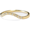 Curved Delicate Diamond Ring, Unique Dia - Aneis - 