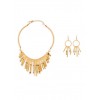 Curved Stick Collar Necklace And Drop Earrings - Brincos - $6.99  ~ 6.00€