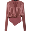 Cushnie Lina Draped Silk-Charmeuse Bodys - Long sleeves shirts - $895.00 