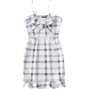 Cut Out Bowknot Plaid Mini Dress - Suknje - 