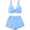 Cut Out Crop Top And Shorts Set  - Tanks - 