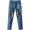 Cut Out Destroyed Tapered Jeans - Traperice - 