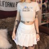 Cute girl short sleeve t-shirt cartoon cat letter printed round neck top - Košulje - kratke - $21.99  ~ 139,69kn