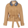 DELPOZO Belted Embellished Cotton-Twill - Jacket - coats - 