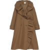 DELPOZO Ruffled Double-Breasted Cotton T - Jacket - coats - 