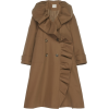 DELPOZO ruffled cotton gabardine trench - Jaquetas e casacos - 