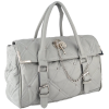 DIA Classic Black Quilted Studded Designer Inspired Satchel Handbag Tote Hobo Bag Purse Grey - Hand bag - $25.50 
