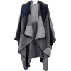 DJT plaid wrap shawl poncho - Jacket - coats - 