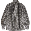 DODO BAR ORKelly tie-neck metallic silk- - 长袖衫/女式衬衫 - 